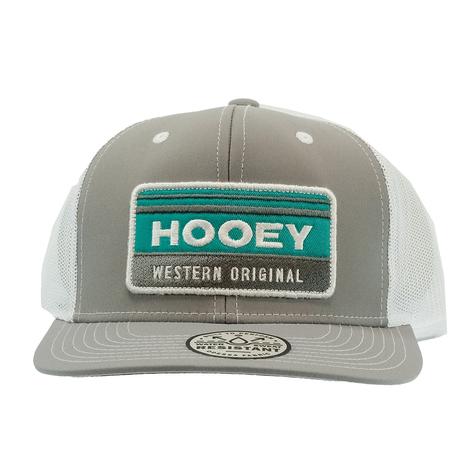 Hooey 'Horizon' Youth Grey White with Turquoise White Grey Rectangle Patch 